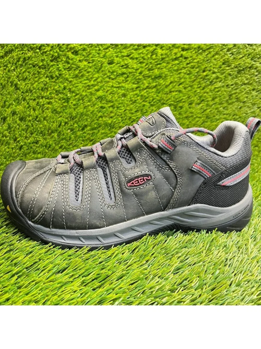 Keen Utility Flint II Low Womens Size 8.5 Gray Black Steel Toe Safety Work Shoes
